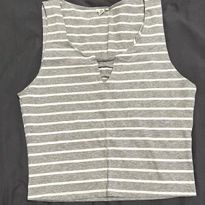 Sleeveless striped crop top
